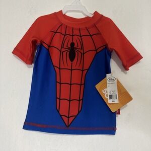 NWT Disney Store Spiderman Boy Rash Guard Shirt Top UPF 50+ Avengers‎ 2T